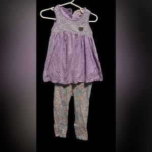 Juicy Couture Lavender Top with Floral Leggings matching set size 3T